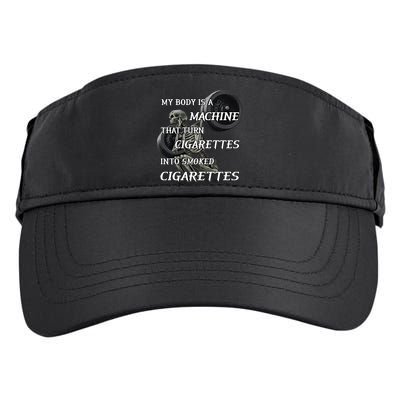 My Body Is A Machine That Turns Cigarettes Into Smoked Cigarettes Adult Drive Performance Visor