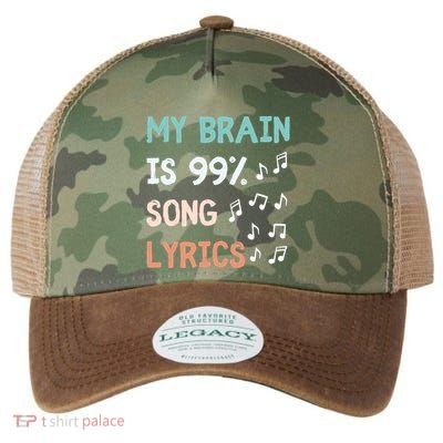 My Brain Is 99.9 Percent Song Lyrics Funny Music Lover Quote Legacy Tie Dye Trucker Hat