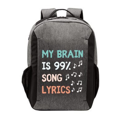 My Brain Is 99.9 Percent Song Lyrics Funny Music Lover Quote Vector Backpack