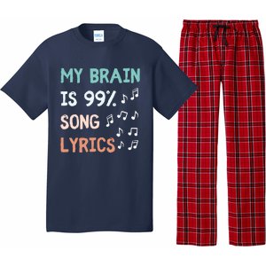 My Brain Is 99.9 Percent Song Lyrics Funny Music Lover Quote Pajama Set