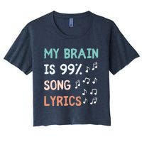 My Brain Is 99.9 Percent Song Lyrics Funny Music Lover Quote Women's Crop Top Tee