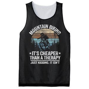 Mountain Biking ItS Cheaper Than A Therapy Mountain Bike Mesh Reversible Basketball Jersey Tank