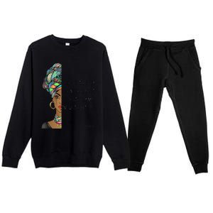 Moctwet Black Is Beautiful Slogan Gift Premium Crewneck Sweatsuit Set