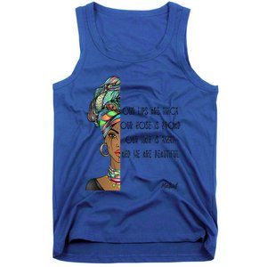 Moctwet Black Is Beautiful Slogan Gift Tank Top