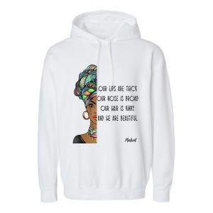 Moctwet Black Is Beautiful Slogan Gift Garment-Dyed Fleece Hoodie