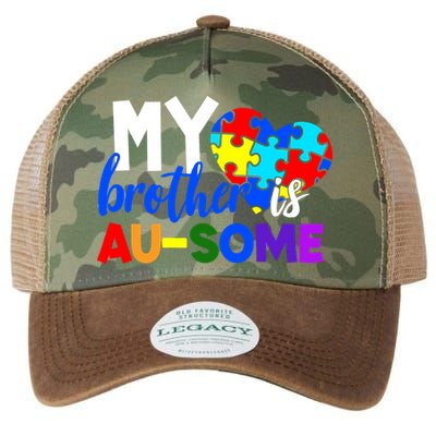 My Brother Is Ausome Autism Awareness Legacy Tie Dye Trucker Hat