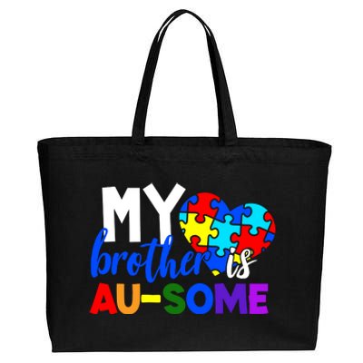 My Brother Is Ausome Autism Awareness Cotton Canvas Jumbo Tote