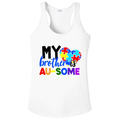 My Brother Is Ausome Autism Awareness Ladies PosiCharge Competitor Racerback Tank