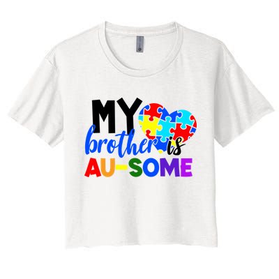 My Brother Is Ausome Autism Awareness Crop Top