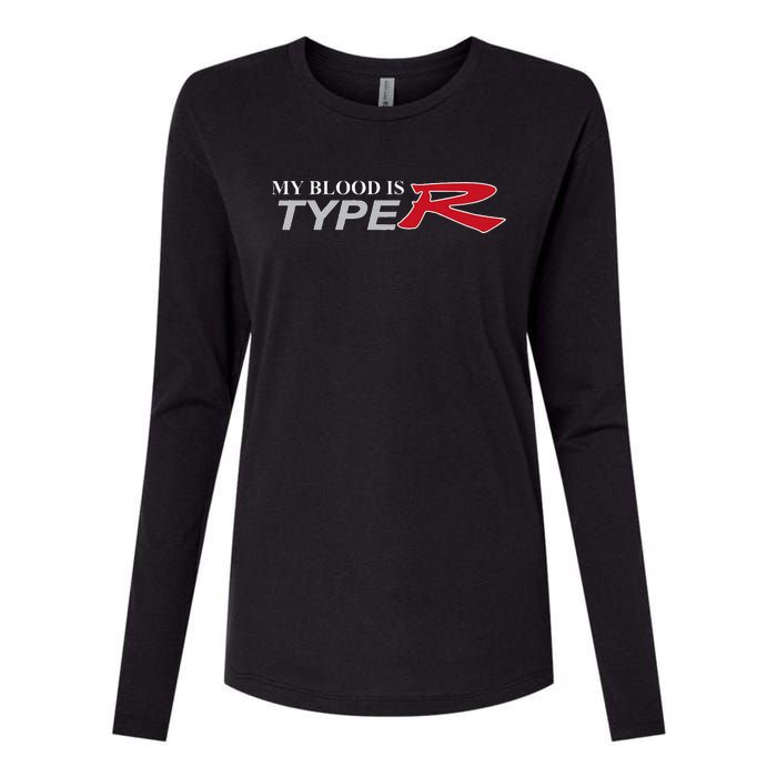 My Blood Is Type R Womens Cotton Relaxed Long Sleeve T-Shirt