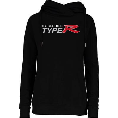 My Blood Is Type R Womens Funnel Neck Pullover Hood