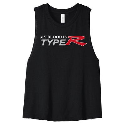 My Blood Is Type R Women's Racerback Cropped Tank