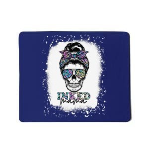 Messy Bun Inked Mama Messy Bun Mom Life Leopard Tattooed Mom Mousepad