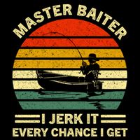 Master Baiter I Jerk It Every Chance I Get Vintage Fisher Cool Gift Doggie Tank