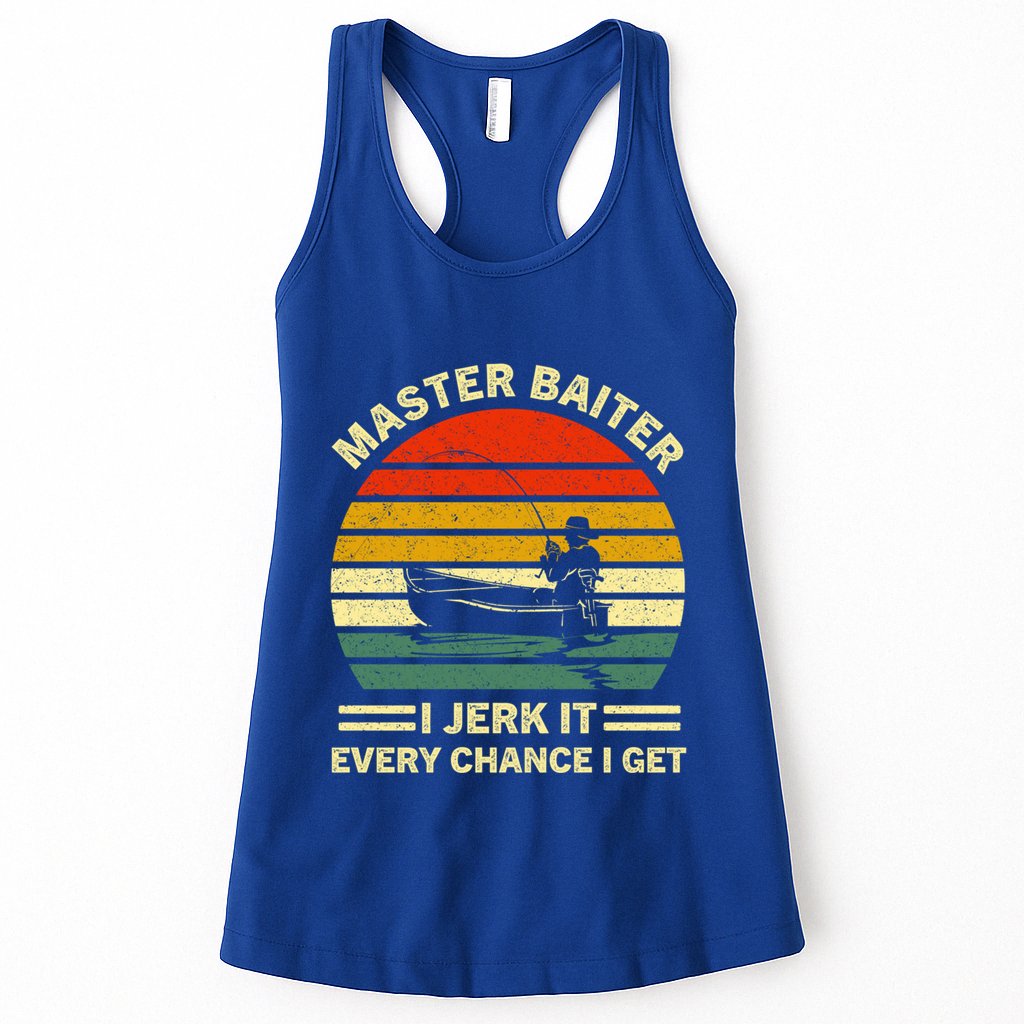 Master Baiter I Jerk It Every Chance I Get Vintage Fisher Cool Gift Womens Tank Top