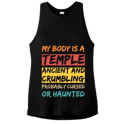 My Body Is A Temple. Ancient And Crumbling And Probably Cursed Or Haunted Ladies PosiCharge Tri-Blend Wicking Tank