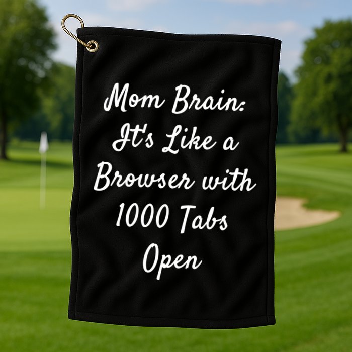 Mom Brain: ItS Like A Browser With 1000 Tabs Open Cute Gift Golf Towel