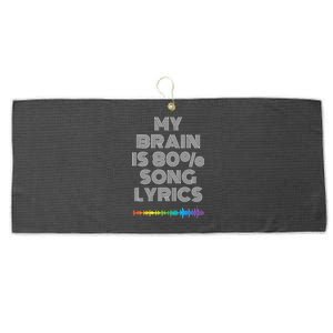 My Brain Is 80 Song Lyrics Funny Music Lover Large Microfiber Waffle Golf Towel