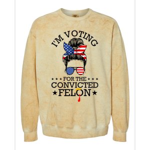 Messy Bun IM Voting For The Convicted Felon For Women Colorblast Crewneck Sweatshirt