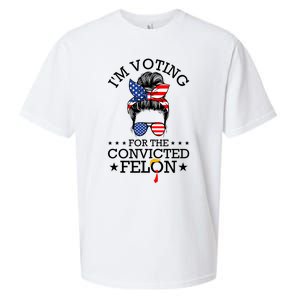 Messy Bun IM Voting For The Convicted Felon For Women Sueded Cloud Jersey T-Shirt