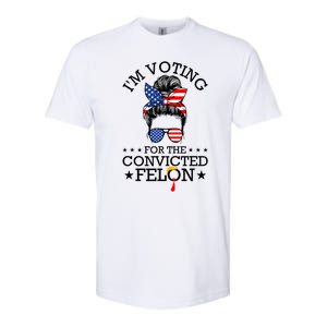 Messy Bun IM Voting For The Convicted Felon For Women Softstyle CVC T-Shirt