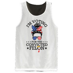 Messy Bun IM Voting For The Convicted Felon For Women Mesh Reversible Basketball Jersey Tank