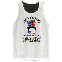 Messy Bun IM Voting For The Convicted Felon For Women Mesh Reversible Basketball Jersey Tank