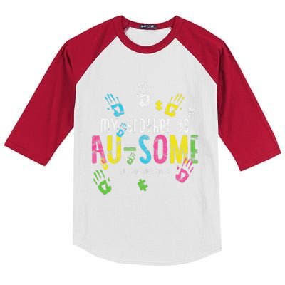 My Brother Is Ausome Autism Awareness Kids Colorblock Raglan Jersey