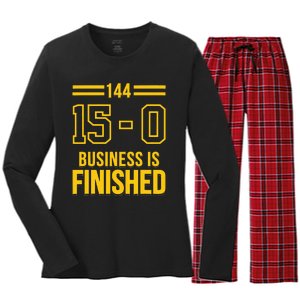 Michigan Business Is Finished 144 15 0 Women's Long Sleeve Flannel Pajama Set 