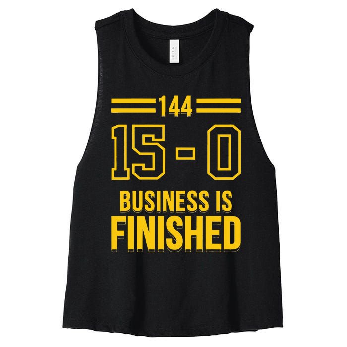 Michigan Business Is Finished 144 15 0 Women's Racerback Cropped Tank