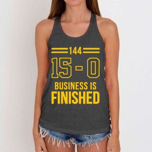 Michigan Business Is Finished 144 15 0 Women's Knotted Racerback Tank