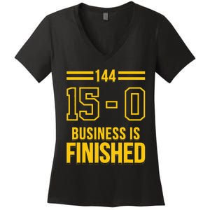 Michigan Business Is Finished 144 15 0 Women's V-Neck T-Shirt