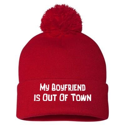 My Boyfriend Is Out Of Town Pom Pom 12in Knit Beanie