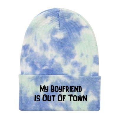 My Boyfriend Is Out Of Town Tie Dye 12in Knit Beanie