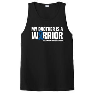 My Brother Is A Warrior Blue Ribbon Colon Cancer Awareness Gift PosiCharge Competitor Tank