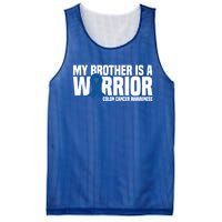 My Brother Is A Warrior Blue Ribbon Colon Cancer Awareness Gift Mesh Reversible Basketball Jersey Tank