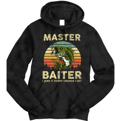 Master Baiter I Jerk It Every Chance I Get Funny Fishing Tie Dye Hoodie