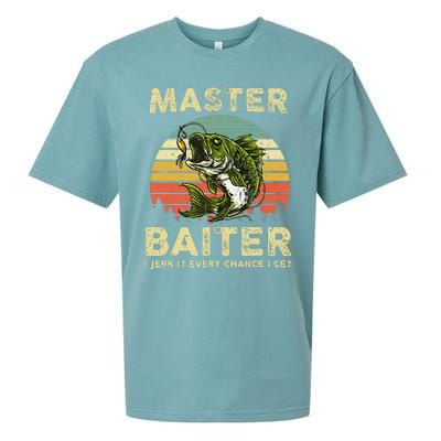 Master Baiter I Jerk It Every Chance I Get Funny Fishing Sueded Cloud Jersey T-Shirt