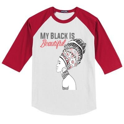 My Black Is Beautiful Magic Gift African Queen Funny Gift Kids Colorblock Raglan Jersey