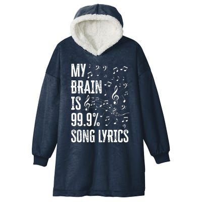 My Brain Is 99 Song Lyrics Funny Singer Music Lover Hooded Wearable Blanket