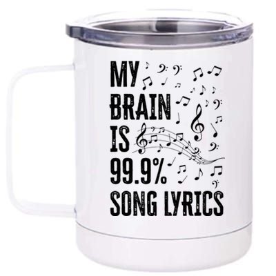 My Brain Is 99 Song Lyrics Funny Singer Music Lover 12 oz Stainless Steel Tumbler Cup