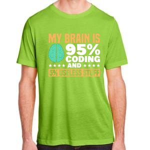 My Brain Is 95% Coding 5% Useless Stuff Great Gift Adult ChromaSoft Performance T-Shirt