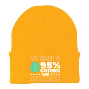 My Brain Is 95% Coding 5% Useless Stuff Great Gift Knit Cap Winter Beanie