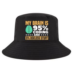 My Brain Is 95% Coding 5% Useless Stuff Great Gift Cool Comfort Performance Bucket Hat