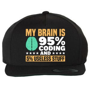 My Brain Is 95% Coding 5% Useless Stuff Great Gift Wool Snapback Cap