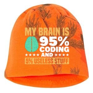 My Brain Is 95% Coding 5% Useless Stuff Great Gift Kati - Camo Knit Beanie