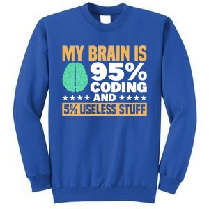 My Brain Is 95% Coding 5% Useless Stuff Great Gift Sweatshirt