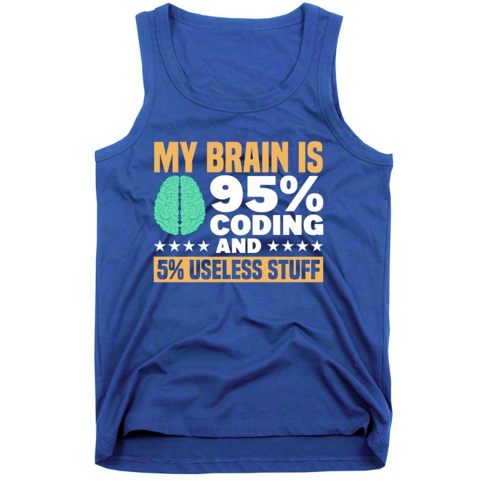 My Brain Is 95% Coding 5% Useless Stuff Great Gift Tank Top