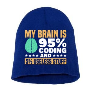 My Brain Is 95% Coding 5% Useless Stuff Great Gift Short Acrylic Beanie