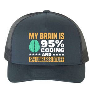 My Brain Is 95% Coding 5% Useless Stuff Great Gift Yupoong Adult 5-Panel Trucker Hat